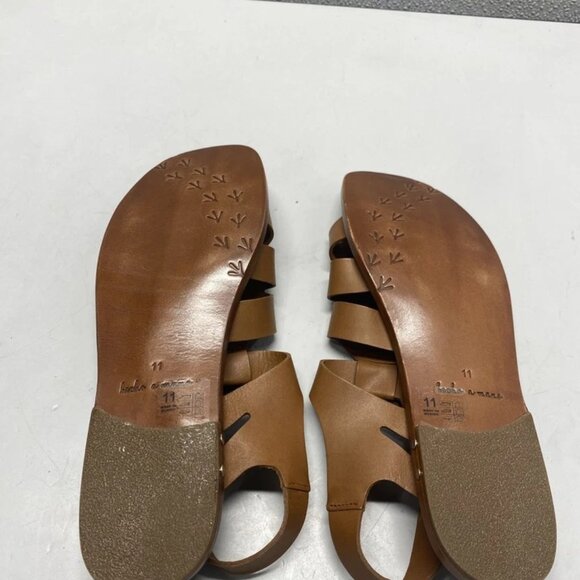 NEW BEEK Starfisher Sandals Brown Women’s Size 11 Open Toe Leather Ankle Strap - Picture 3 of 6